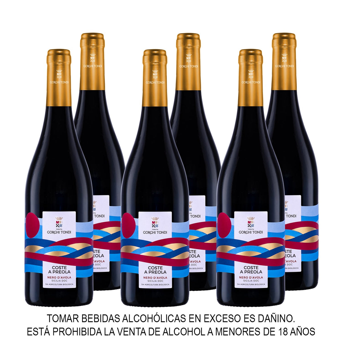 Nero d´Avola DOC Coste a Preola 2023 | 750ml x 6und | Sicilia, Italia | Vino Tinto