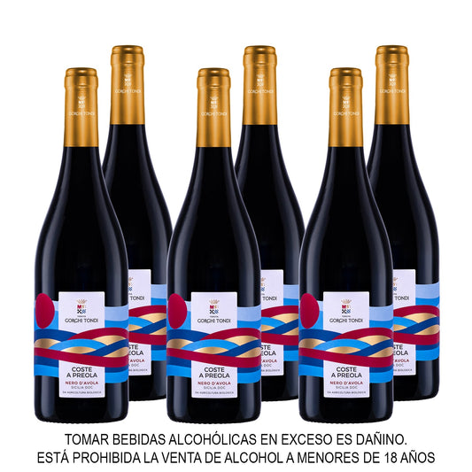 Nero d´Avola DOC Coste a Preola 2023 | 750ml x 6und | Sicilia, Italia | Vino Tinto